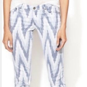 AG ~ Women’s The Stilt Cigarette Leg Denim Jeans IKAT pattern (Chevron) Size 28R